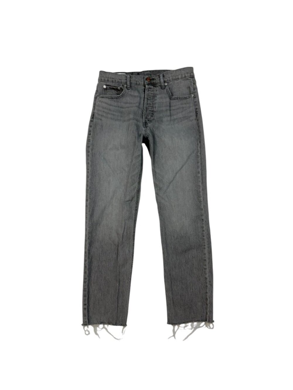 GAP Cheeky Straight High Rise Jeans Size 8/29 Button Fly Sky Gray Raw Hem 753446 - Picture 3 of 10